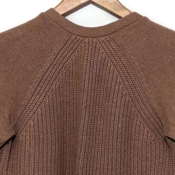 Max Studio Wool Ribbed Knit Camel Tan Cardigan Sweater Fall Winter Layering S - Picture 7 of 12